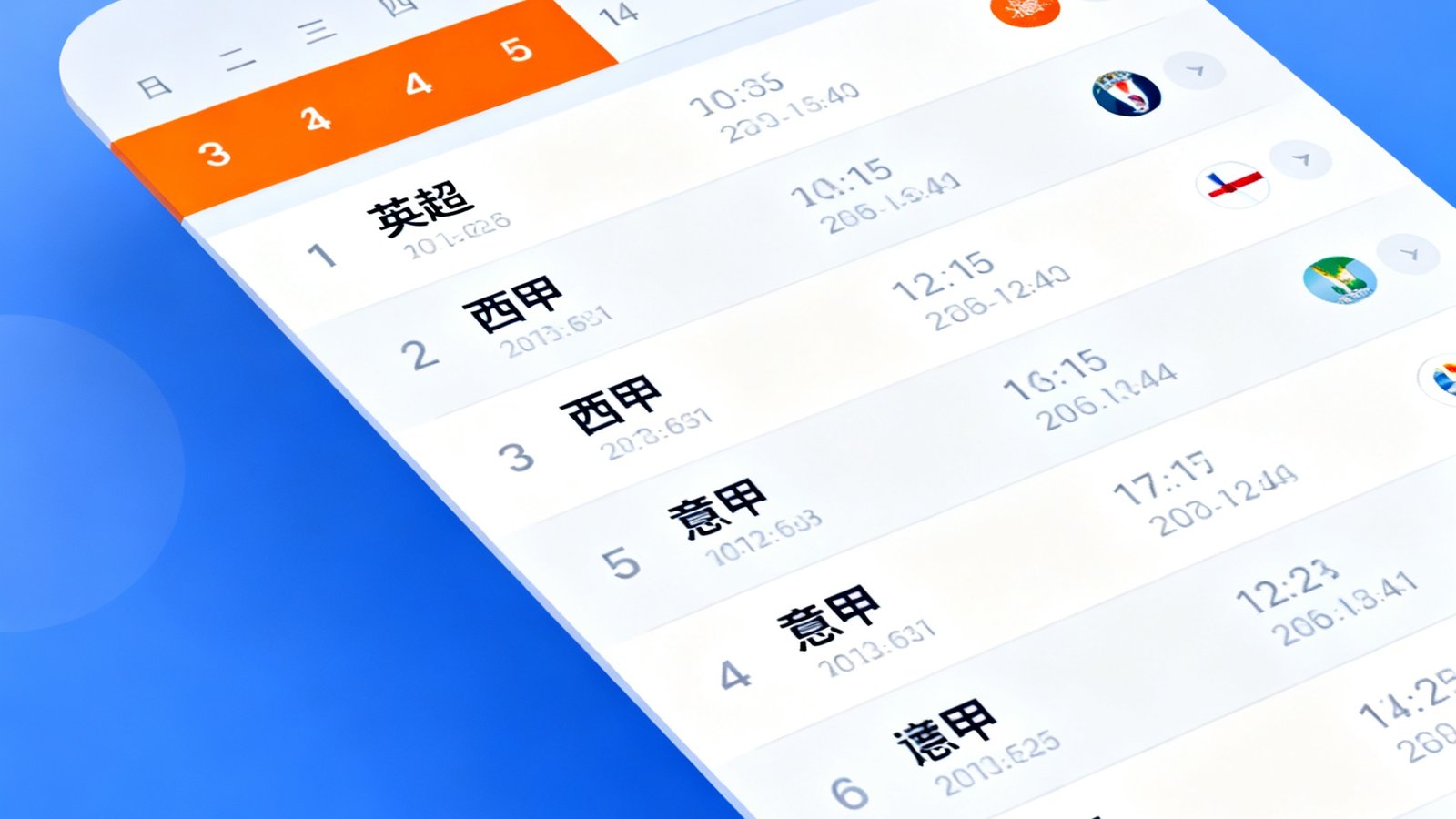 天天看球赛程日历页面，高亮显示比赛日，有订阅提醒开关，下方列出英超、西甲等联赛